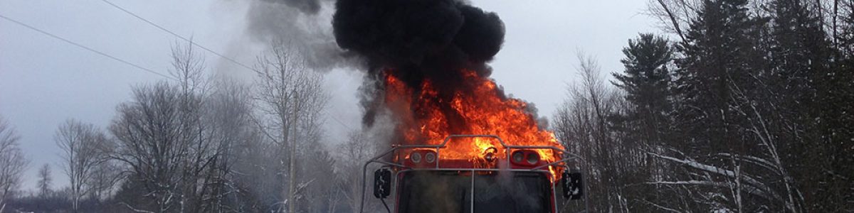 Pisten Bully Groomer Fire