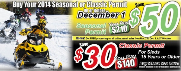 Buy your permits on or before Dec. 1 and save!